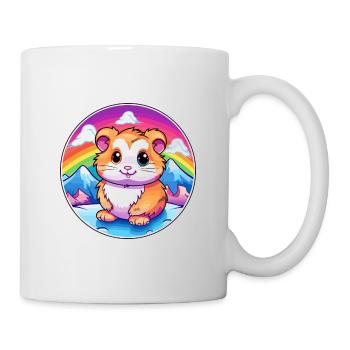 Hamster Aquarell Karikatur Kawaii Haustier Tier Farbe - Tasse - Weiß - Rechts