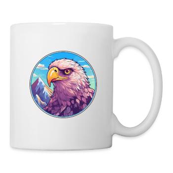 Hawk Watercolor Cartoon Kawaii Pet Animal Colorful - Mug - white - Right