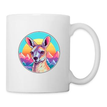 Kangourou Aquarelle Dessin Animé Kawaii Animal Animal Colo - Mug blanc - blanc - Droite