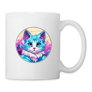 Arabian Mau Cat Colorful Cartoon Watercolor Illust - Mug - white - Right