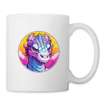 Dragon Aquarelle Dessin Animé Kawaii Animal De Compagnie Colorf - Mug blanc - blanc - Droite