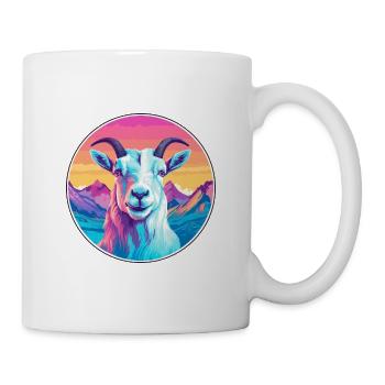 Goat Watercolor Cartoon Kawaii Pet Animal Colorful - Mug - white - Right