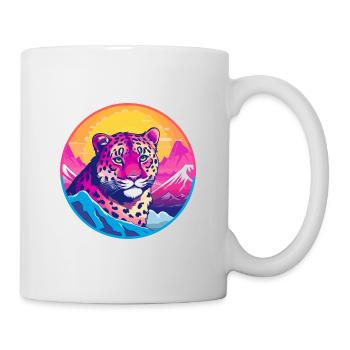 Leopard Watercolor Cartoon Kawaii Pet Animal Color - Mug - white - Right