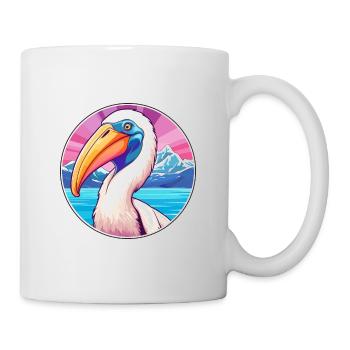 Pélican Aquarelle Dessin Animé Kawaii Animal De Compagnie Animal Couleur - Mug blanc - blanc - Droite