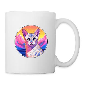 Arabian Egyptian Mau Cat Colorful Cartoon Watercol - Mug - white - Right