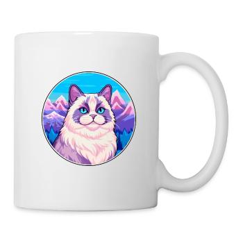 Birman Cat Colorful Cartoon Watercolor Illustratio - Mug - white - Right