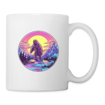 Big Foot Watercolor Cartoon Kawaii Pet Animal Colo - Mug - white - Right