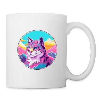 Katze Aquarell Karikatur Kawaii Haustier Tier Bunt - Tasse - Weiß - Rechts