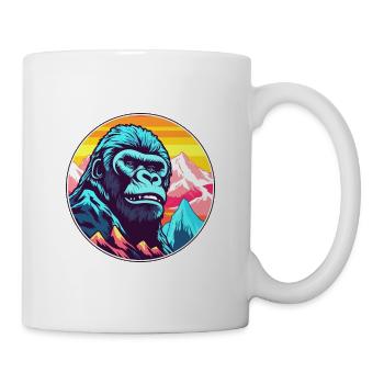 Gorilla Watercolor Cartoon Kawaii Pet Animal Color - Mug - white - Right