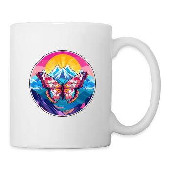 Schmetterling Aquarell Karikatur Kawaii Haustier Tier Col - Tasse - Weiß - Rechts