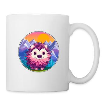 Igel Aquarell Karikatur Kawaii Haustier Tier Colo - Tasse - Weiß - Rechts
