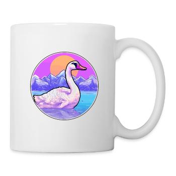 Goose Watercolor Cartoon Kawaii Pet Animal Colorfu - Mug - white - Right