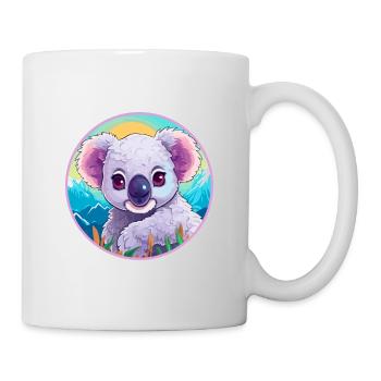Koala Watercolor Cartoon Kawaii Pet Animal Colorfu - Mug - white - Right