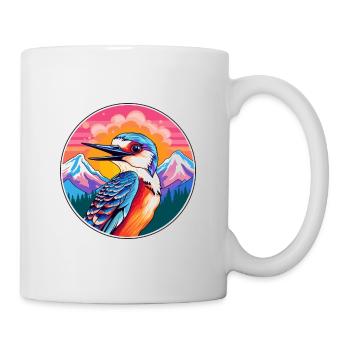 Specht Aquarell Karikatur Kawaii Haustier Tier Co - Tasse - Weiß - Rechts