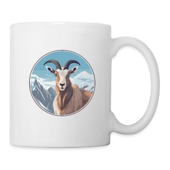 Goat Watercolor Cartoon Kawaii Pet Animal Colorful - Mug - white - Right