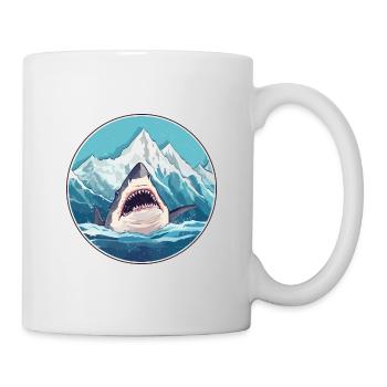 Shark Watercolor Cartoon Kawaii Pet Animal Colorfu - Mug - white - Right