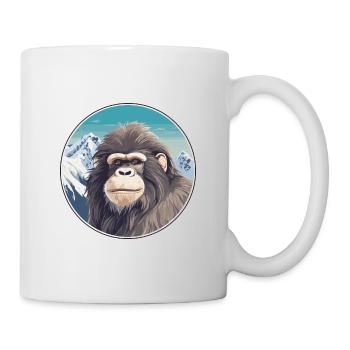 Baboon Watercolor Cartoon Kawaii Pet Animal Colorf - Mug - white - Right
