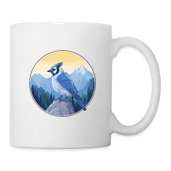 Blue Jay Watercolor Cartoon Kawaii Pet Animal Colo - Mug - white - Right
