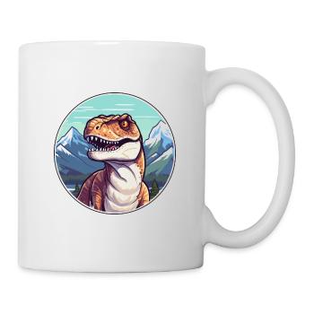 Dinosaure Aquarelle Dessin Animé Kawaii Animal Animal Colo - Mug blanc - blanc - Droite