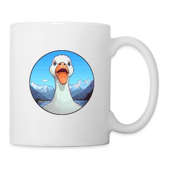 Goose Watercolor Cartoon Kawaii Pet Animal Colorfu - Mug - white - Right