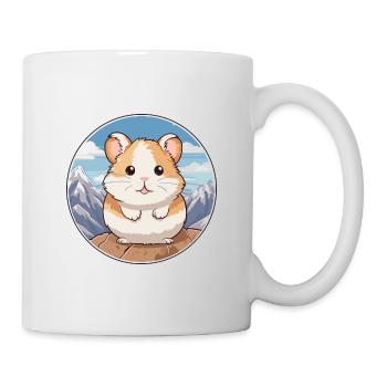 Hamster Aquarell Karikatur Kawaii Haustier Tier Farbe - Tasse - Weiß - Rechts