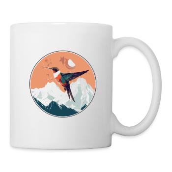 Colibri Aquarelle Dessin Animé Kawaii Animal De Compagnie C - Mug blanc - blanc - Droite