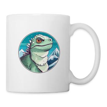 Iguana Watercolor Cartoon Kawaii Pet Animal Colorf - Mug - white - Right