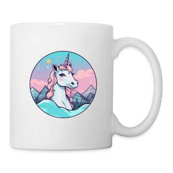 Licorne Aquarelle Dessin Animé Kawaii Animal De Compagnie Animal Couleur - Mug blanc - blanc - Droite