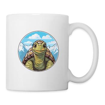 Turtle Watercolor Cartoon Kawaii Pet Animal Colorf - Mug - white - Right
