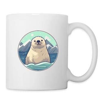 Seal Watercolor Cartoon Kawaii Pet Animal Colorful - Mug - white - Right