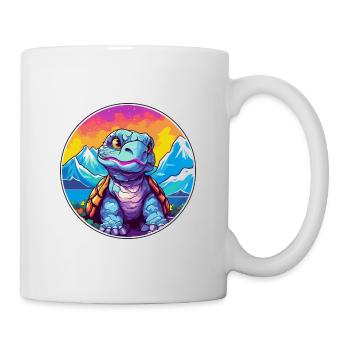 Tortue Aquarelle Dessin Animé Kawaii Animal De Compagnie Colorf - Mug blanc - blanc - Droite