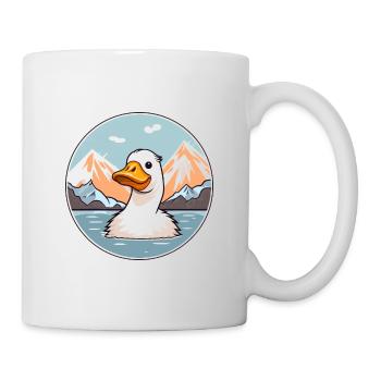 Duck Watercolor Cartoon Kawaii Pet Animal Colorful - Mug - white - Right