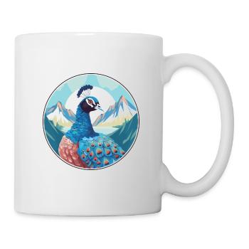 Paon Aquarelle Dessin Animé Kawaii Animal De Compagnie Animal Couleur - Mug blanc - blanc - Droite