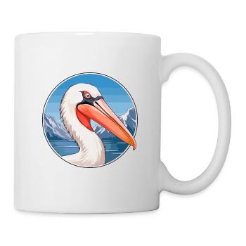 Pélican Aquarelle Dessin Animé Kawaii Animal De Compagnie Animal Couleur - Mug blanc - blanc - Droite
