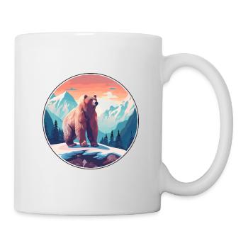 Bär Aquarell Karikatur Kawaii Haustier Tier Bunt - Tasse - Weiß - Rechts
