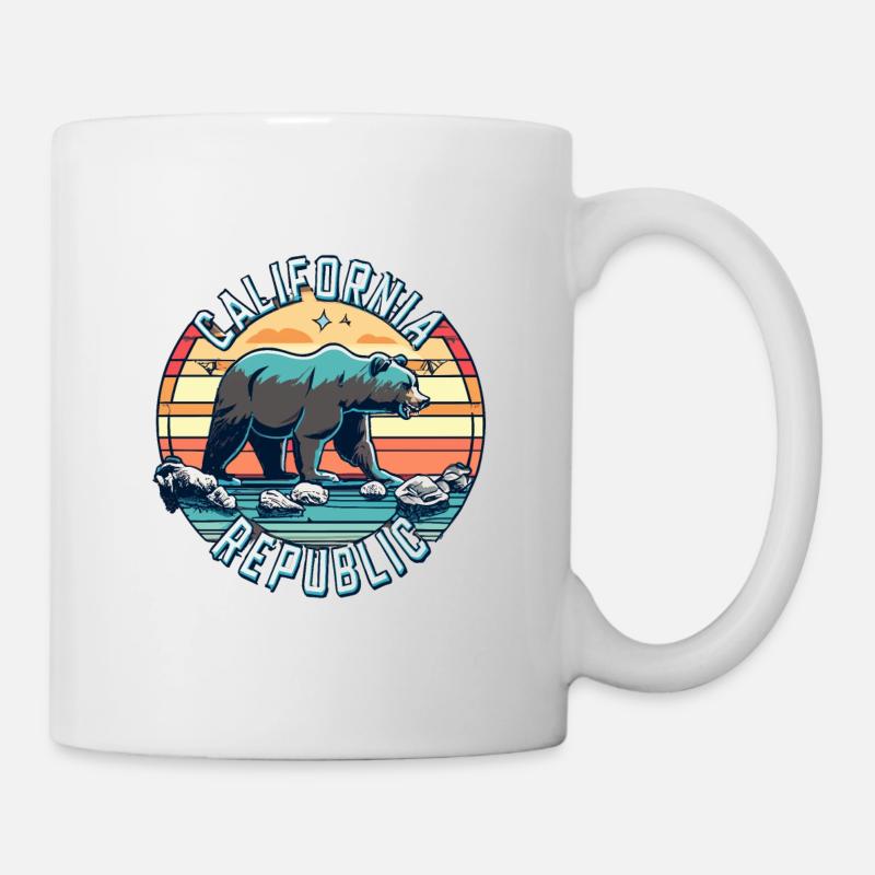 California Republic Retro - Tasse - Weiß