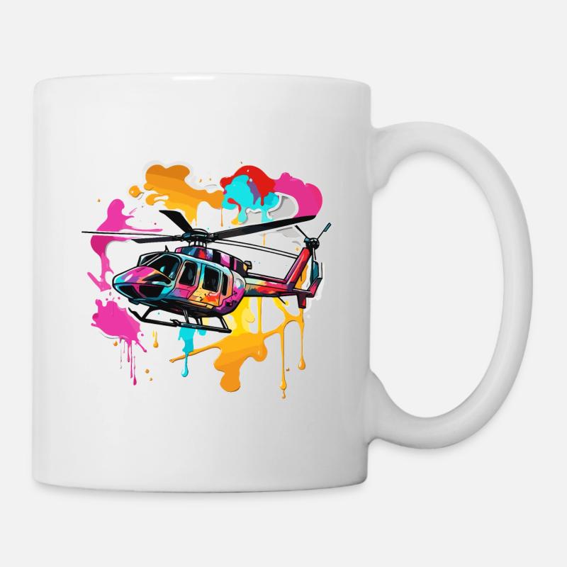 Helikopter / Hubschrauber / fliegen / Luftfahrt - Tasse - Weiß