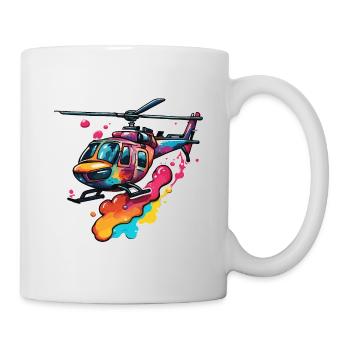 Helikopter / Hubschrauber / fliegen / Luftfahrt - Tasse - Weiß - Rechts