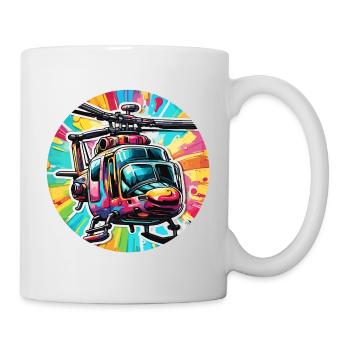 Helikopter / Hubschrauber / fliegen / Luftfahrt - Tasse - Weiß - Rechts