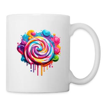 Lutscher / Lolli Pop / Süßigkeit / schlecken / süß - Tasse - Weiß - Rechts