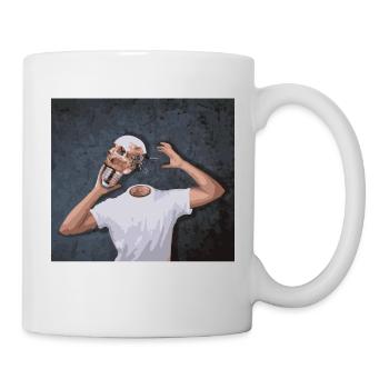 Crâne à la main - Mug blanc - blanc - Droite