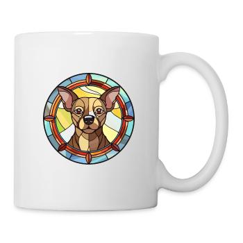 Alopekis Dog Breed Stained Glass Colorful Watercol - Mug - white - Right