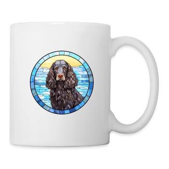 American Water Spaniel Dog Breed Stained Glass Col - Mug - white - Right
