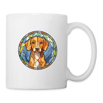 Ariegeois chien race vitrail coloré Waterco - Mug blanc - blanc - Droite