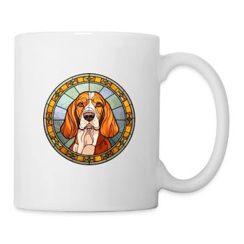 Artois Hound Dog Breed Stained Glass Colorful Wate - Mug - white - Right