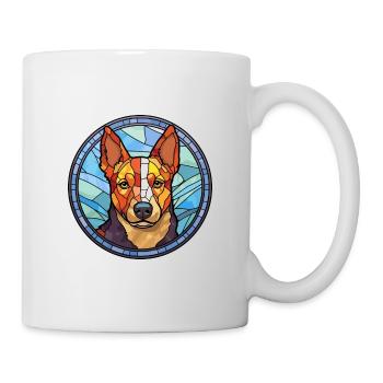 Bouvier australien chien race vitrail coloré - Mug blanc - blanc - Droite