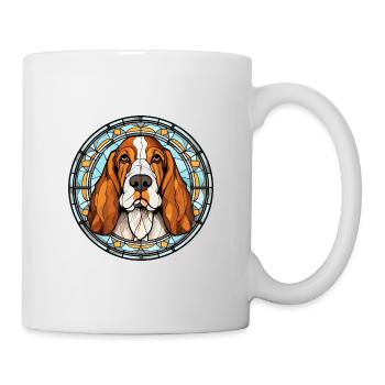 Basset Artesien Normand Dog Breed Stained Glass Co - Mug - white - Right