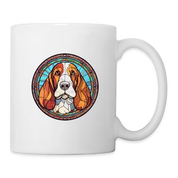 Basset Hund Hunderasse Buntes Glas Buntes Wate - Tasse - Weiß - Rechts