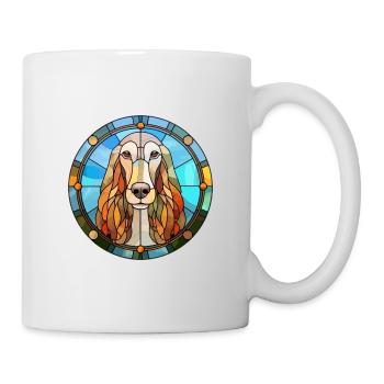 Lévrier afghan chien race vitrail coloré Wate - Mug blanc - blanc - Droite