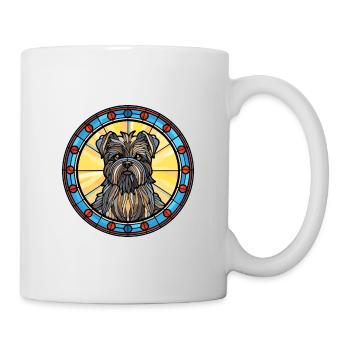 Affenpinscher chien race vitrail coloré Wat - Mug blanc - blanc - Droite